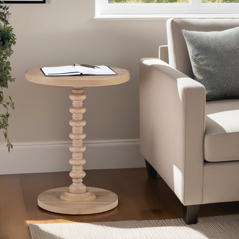 Table de bout à piédestal Fiama, Naturel, H 22,25 po x l 17 po
