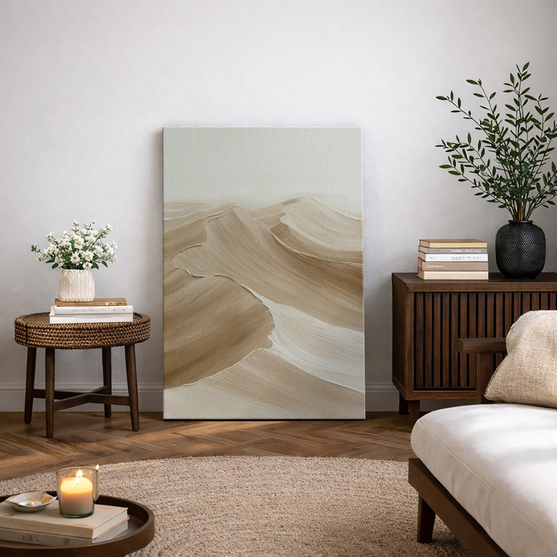 Taupe, œuvre d'art abstraite grise, photos de salon moderne, impression sur toile encadrée, H 18 po x l 12 po x P 1,5 po