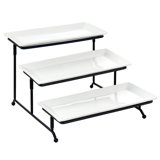 Ebern Designs 3 Tier Rectangular Plate Porcelain Serveware Set