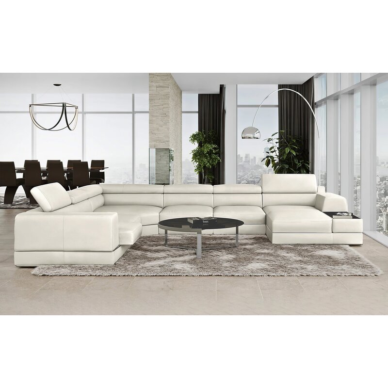 Jubilee Modern/contemporary design Duluxy 6 - Piece Leather Reclining ...