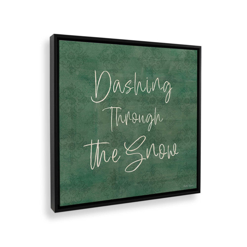 «Dashing Through the Snow», reproduction sur toile dans un cadre, Cadre flottant noir satiné