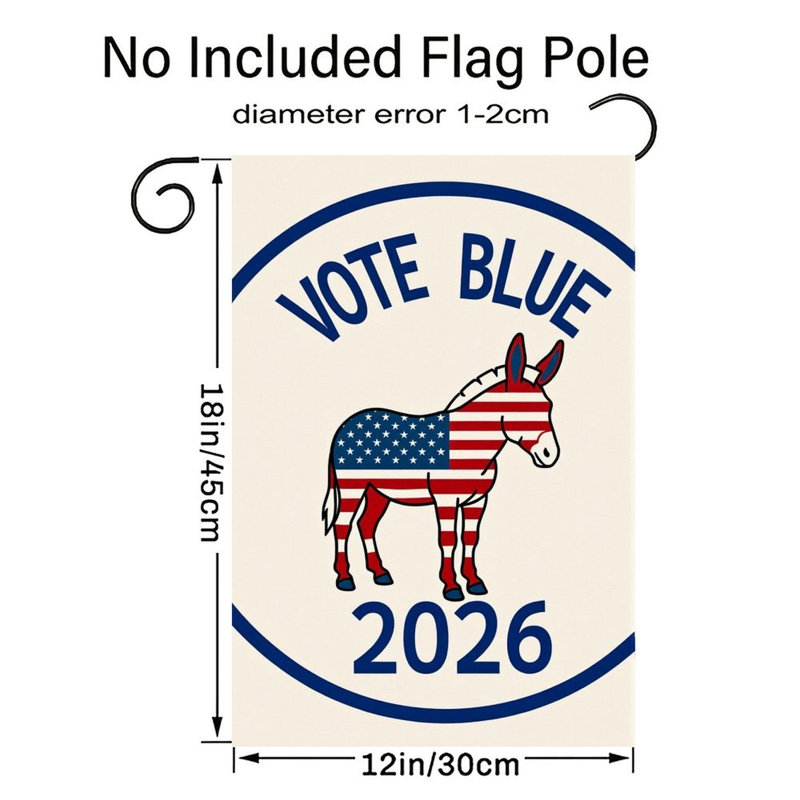 Drapeau des États-Unis votant bleu fête de l’indépendence drapeau décoratif rouge 12 po x 18 po / 30 x 45 cm façade de garage