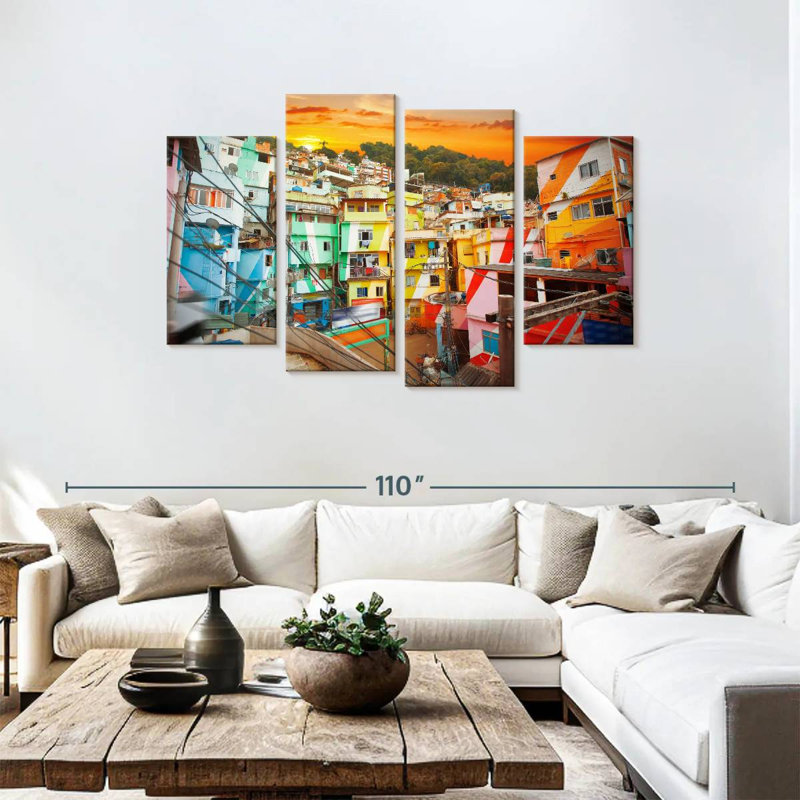 Lynelle, maisons de la Favela au Brésil, H 48 po x l 75 po