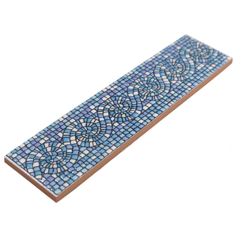 Captain Riptide 8" x 2" Blue Ceramic Specialty Trim in Blue/White