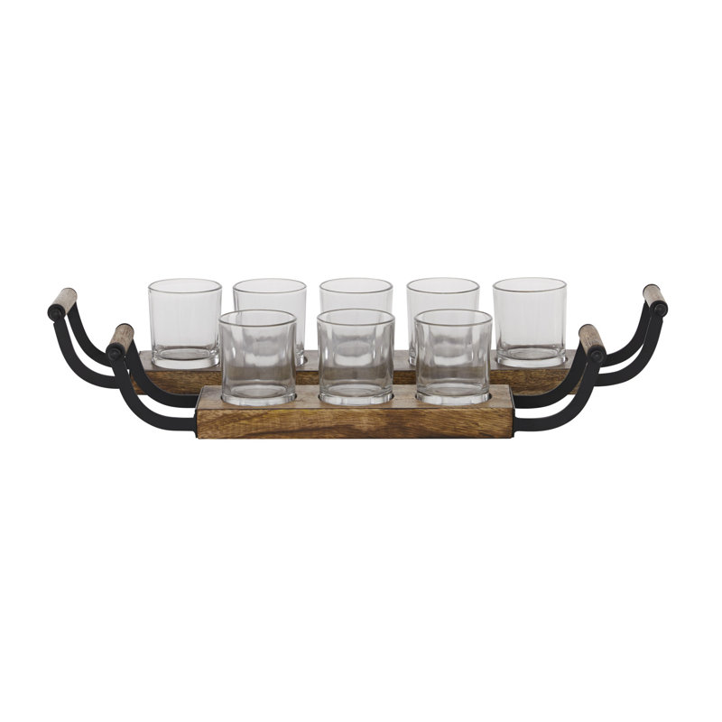 Ensemble de candélabres décoratifs en bois brun