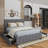 Queen Size Velvet Upholstered Platform Bed With 2 Drawers And 1 Twin XL Trundle-396793570