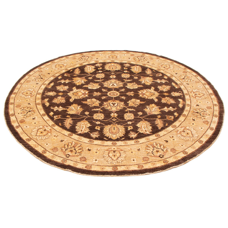 Tapis unique en laine noué à la main 9 pi One Age of One-of-a-Doak de couleur brun foncé / ivoire