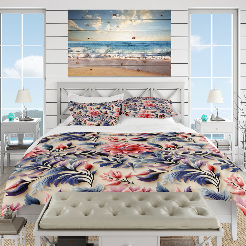 Ensemble de housse de couette Ethno Damask, Housse de couette pour grand lit et 2 taies décor