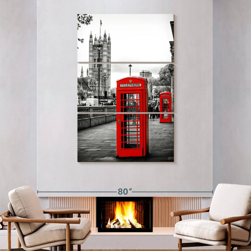 Cabines téléphoniques rouges Nicci London, H 74 po x l 48 po