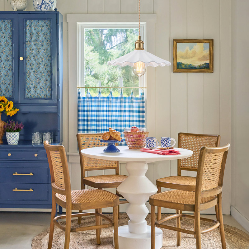 1-light Pleated Ceramic Single Pendant