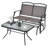 Winston Porter 2 Pcs Patio Glider Conversation Set Outdoor Loveseat Glider Chair W/ Tempered Glass Coffee Table