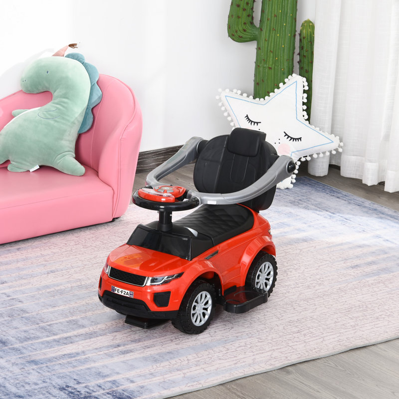 Red 3-in-1 Kid's Ride-On Push Car Stroller