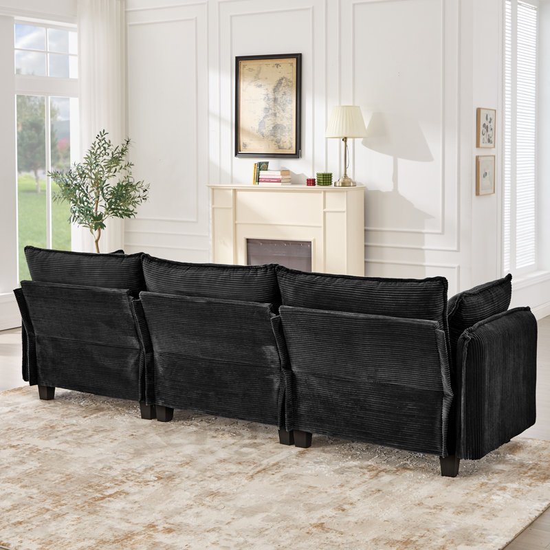 Canapé rembourré 116 po, Black