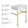 24" Bathroom Console Sink With Overflow,Ceramic Console Sink White Basin Gold Legs