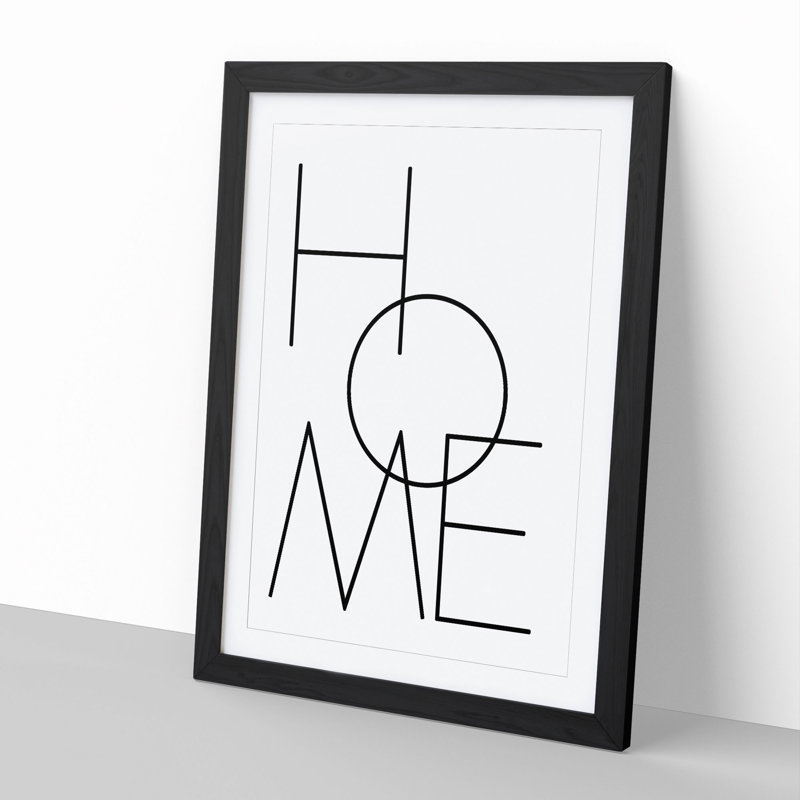 Home V2 - Picture Frame Typography, 90cm H x 65cm W x 2cm D, Black Framed