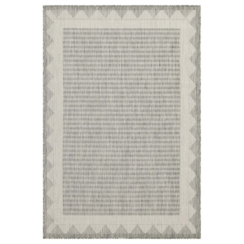 Sunshine Silver Indoor/Outdoor Area Rug, Rectangle 5'3" x 7'3