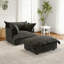 Upholstered Armchair with Footstool-682566106
