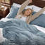 Housse de couette en microfibre Bed Bed - ensemble de literie extra doux en coton prélavé (ensemble de 3)-1558598734-1558598730