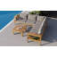 Ensemble de patio 4 pièces en bois d'acacia avec accoudoirs tissés, canapé en L, table basse et coussins pour la détente en plein air-45093538-45093537