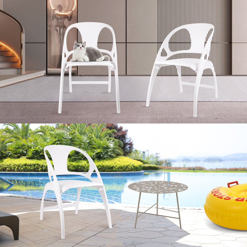 White Heavy Duty Folding Dining Chairs with Handle, Set of 2
