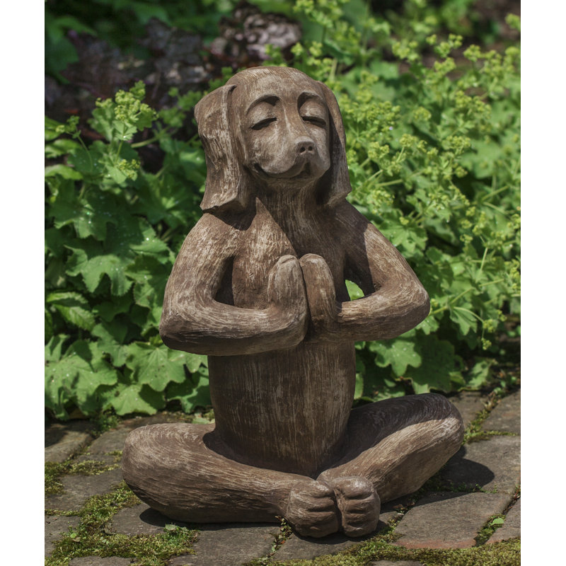 Yoga Dog Statue, Brownstone