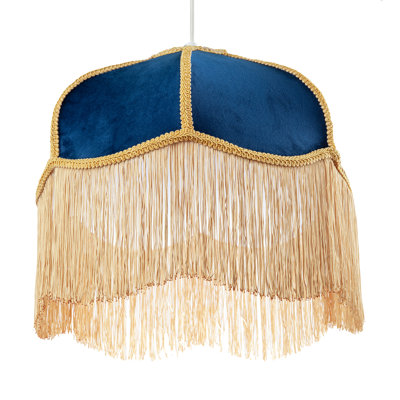 19 cm H Empire Fabric Lamp Shade ( No Direct Attachment Method ) in Blue