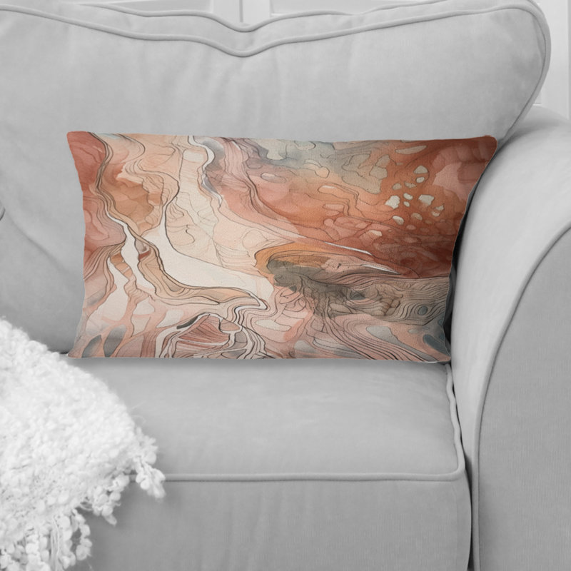 Chocolat, rêves, terre cuite, aquarelle abstraite - peinture abstraite, coussin décoratif