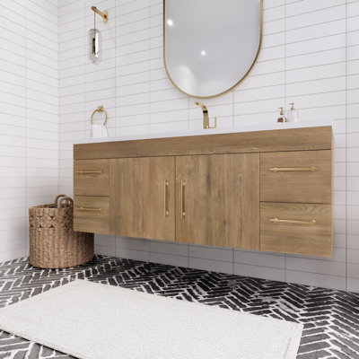 Ensemble de meuble-lavabo mural simple 60 "Spring