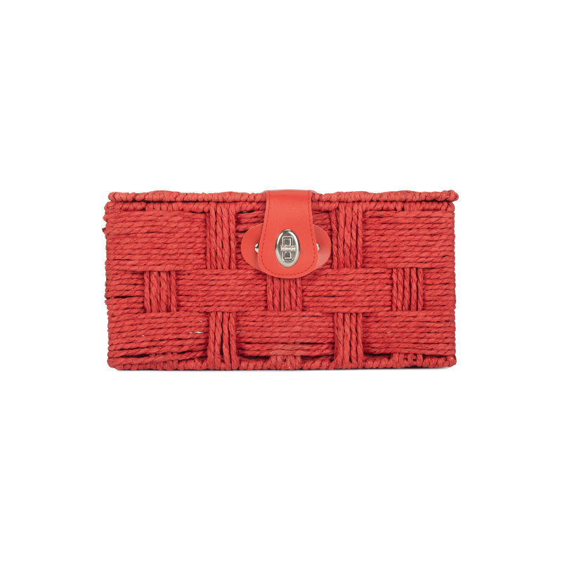 Paper Rope Gift or Storage Hamper, 15cm H x 30cm W x 21cm D, Red