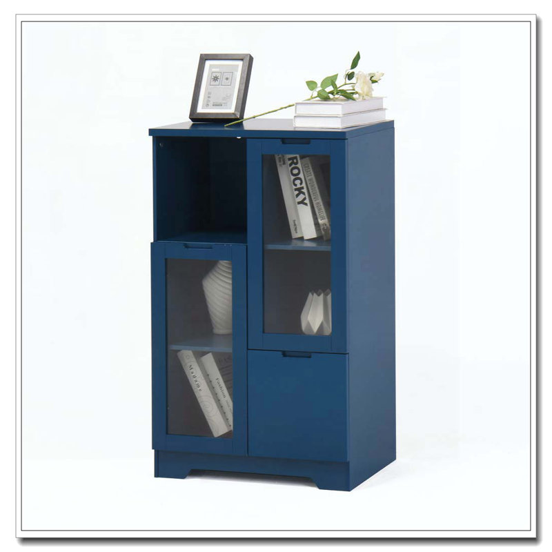 Panneau de rangement en panneau de fibres à densité moyenne, Bleu