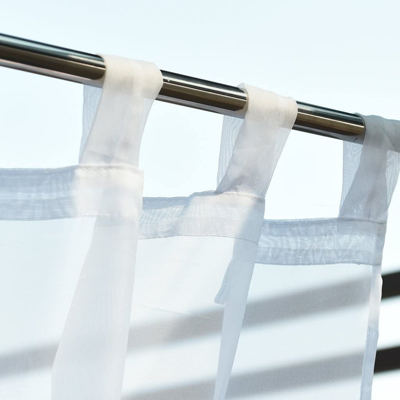Abba Polyester Sheer Curtain Single Panel, 100" W x 96" L