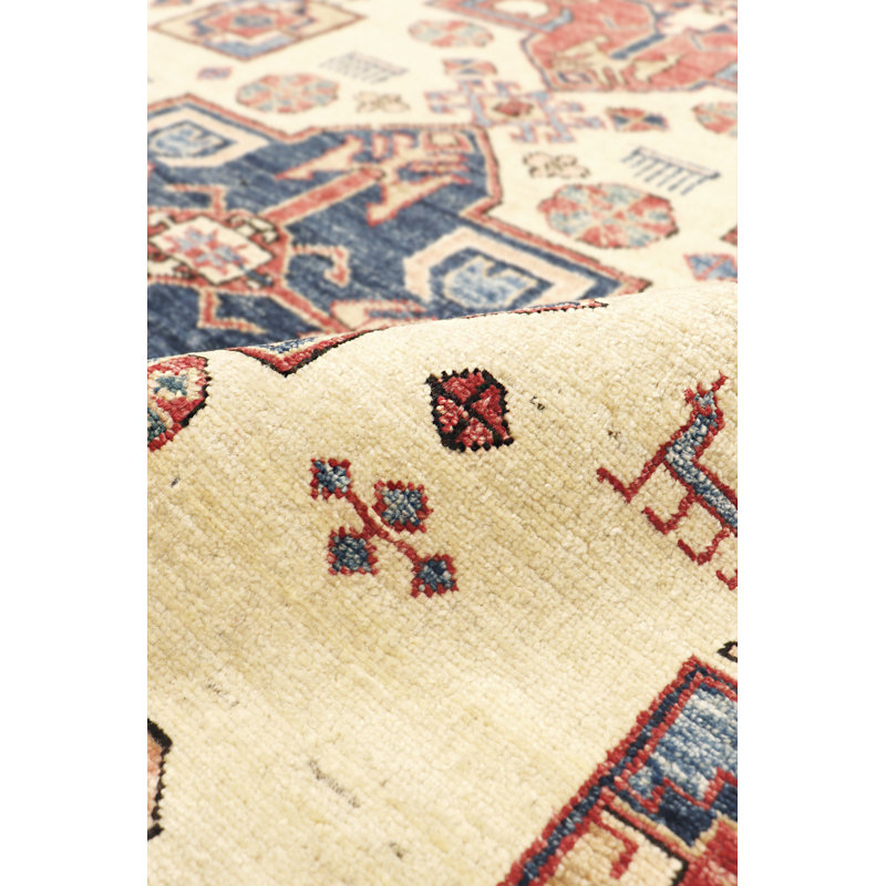 Hand-Knotted Ivory Lamb's Wool 6'1" x 8'9" Area Rug