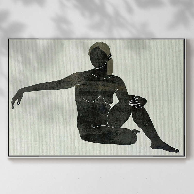 «Folded figure III», reproduction sur toile encadrée, H 17 po x l 25 po x P 2 po, Cadre blanc