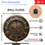 Horloge murale 10 po en MDF rond avec mouvement à quartz silencieux et crochet sans perceuse (piles AA non incluses)
