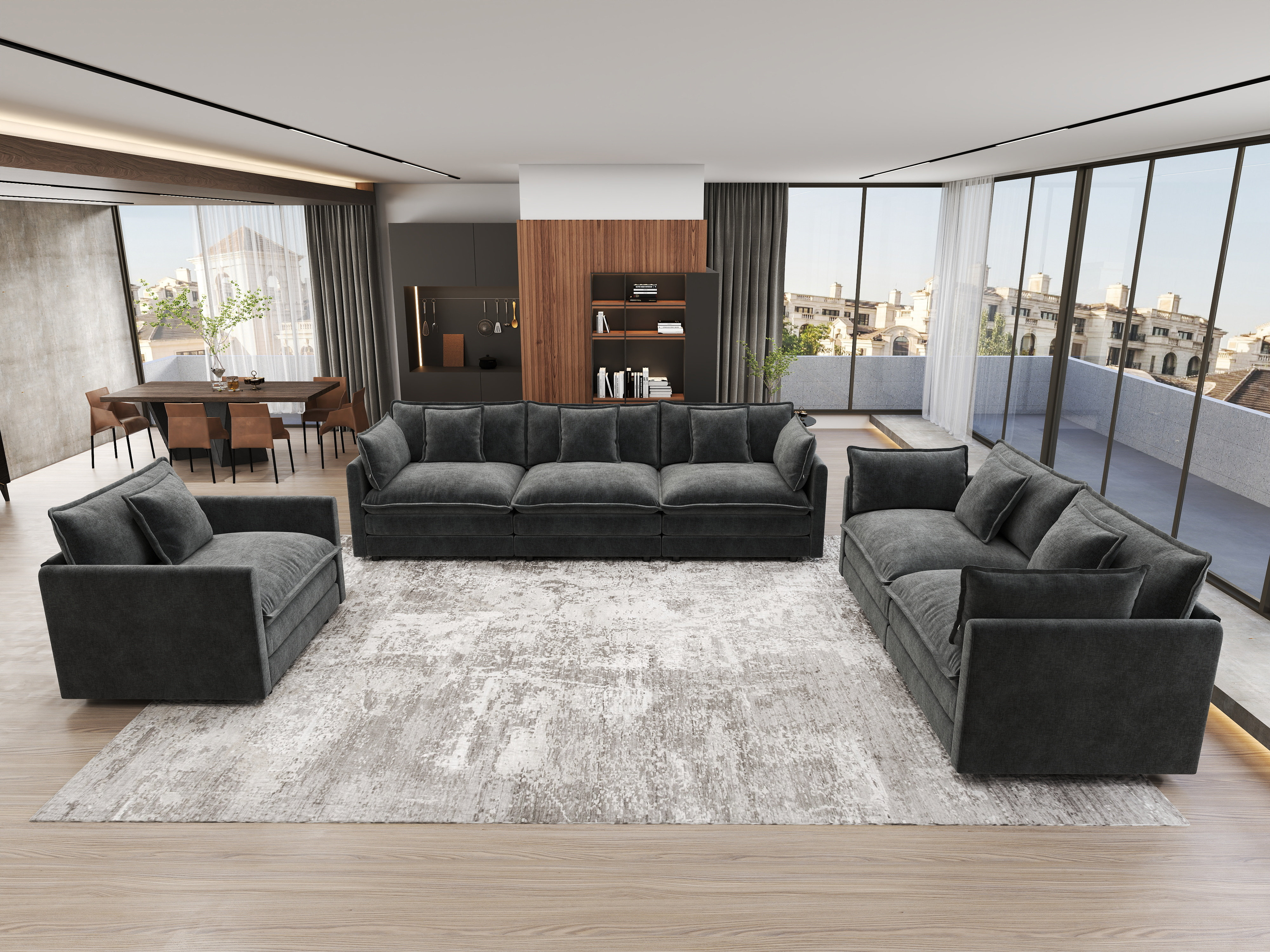 Latitude Run® 3 - Piece Chenille Living Room Set & Reviews - Wayfair Canada