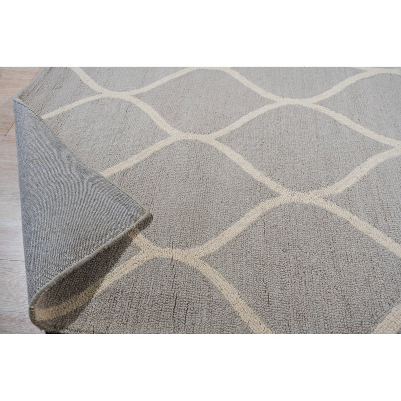 Hand Tufted Wool Area Rug in Gray, Gray