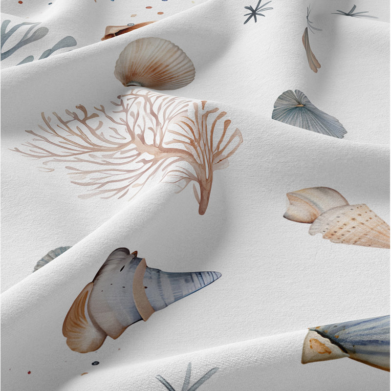Ocean Seashells Single Shower Curtain
