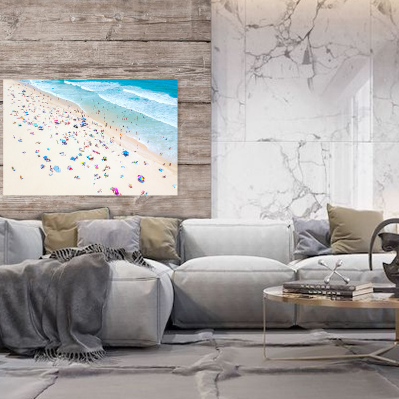 « busy beach » par decorumby-photographie sans cadre, H 16 po x l 20 po x P 1,5 po, Aluminium