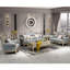 Fauteuil en bois massif sculpté de style européen avec fauteuil capitonné de 45,2 po de largeur