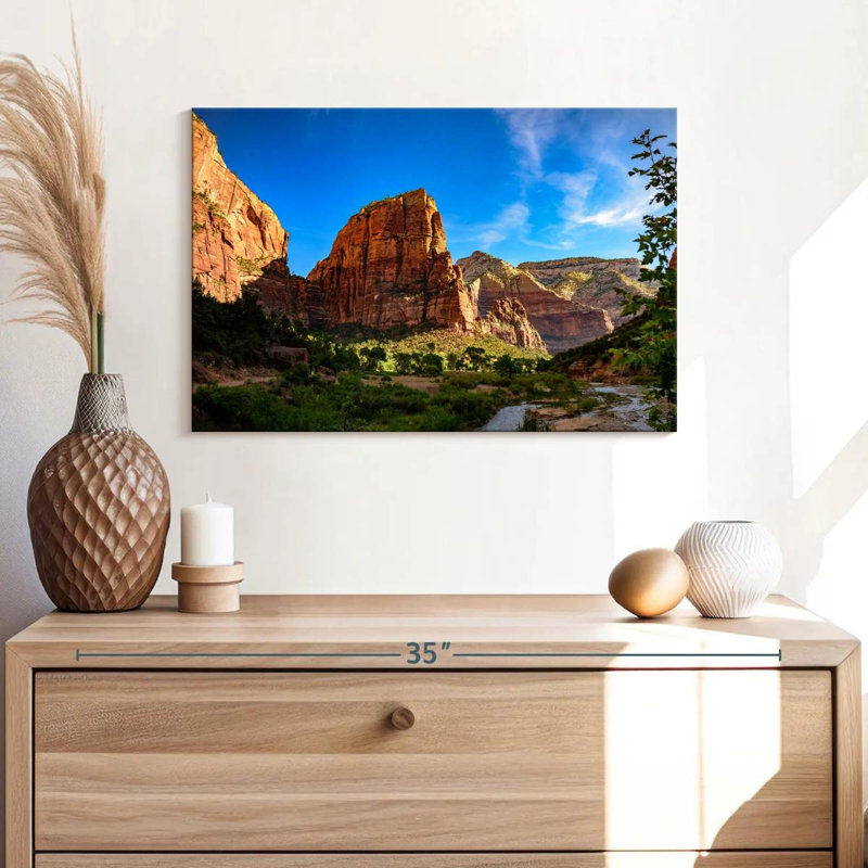 Journée ensoleillée à Angels Landing, H 30 po x l 45 po, Toile tendue