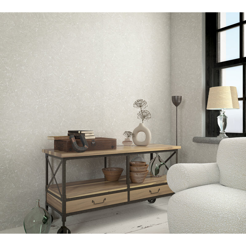Mootrey 10.05m x 53cm Texture Matte Non-paste Wallpaper Roll, Greige