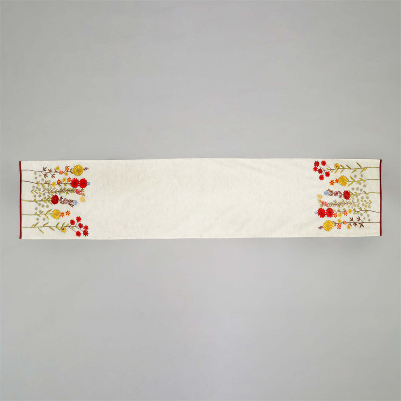 Chemin de table en coton brodé Daisy