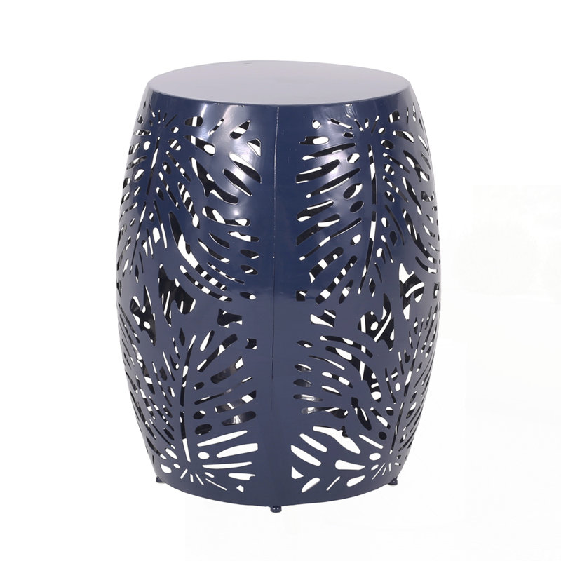 Metal End Table, Navy Blue
