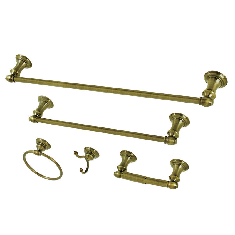 Kingston Brass Provence 5-Piece Bathroom Hardware Set, Antique Brass
