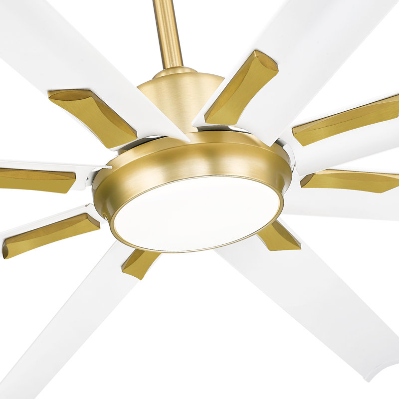 Ventilateur de plafond industriel de 72 po avec lumière, avec 8 pales en métal en aluminium, compatible avec Alexa