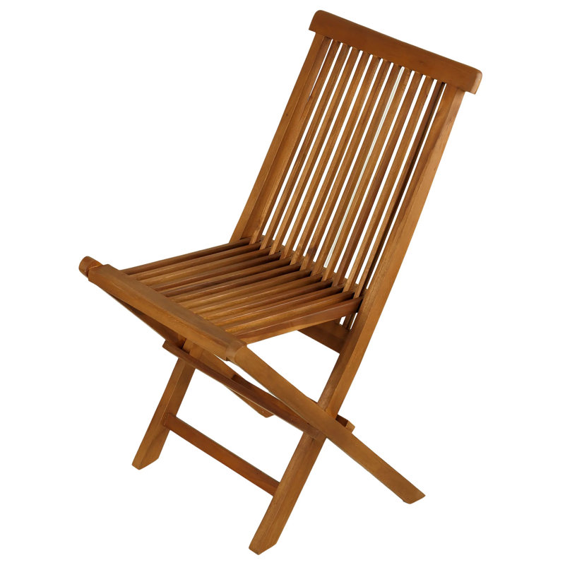 Tropical Solid Wood Patio Folding Chair Set of 2
