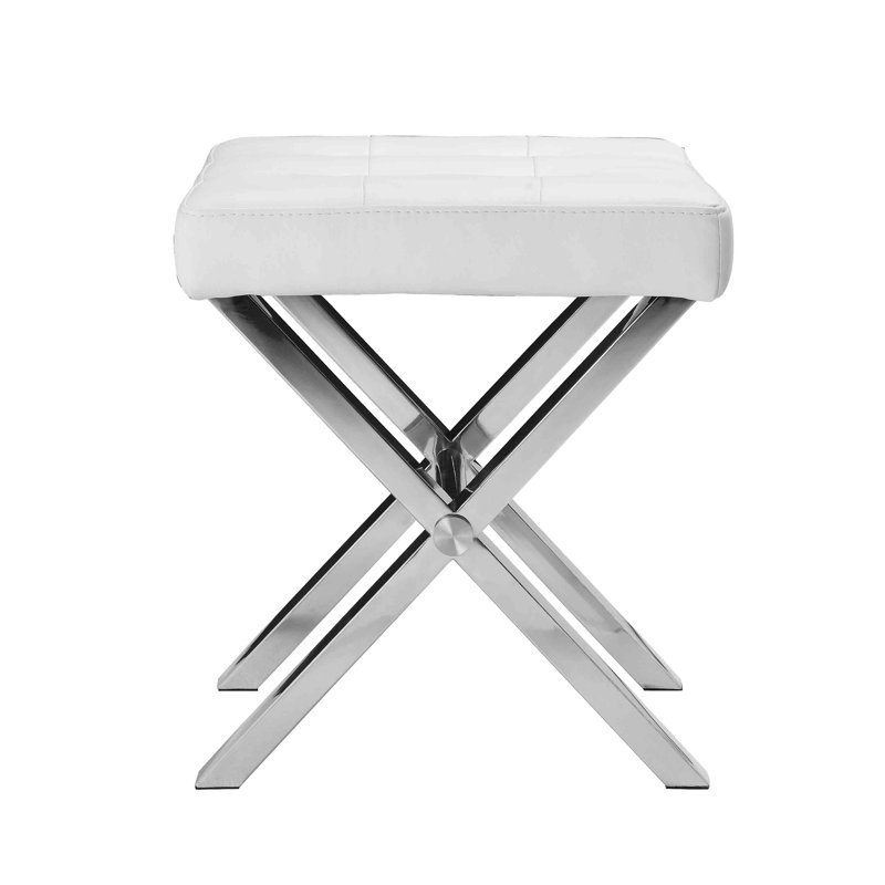Tabouret Beverly de Pangea Home, Simili cuir blanc