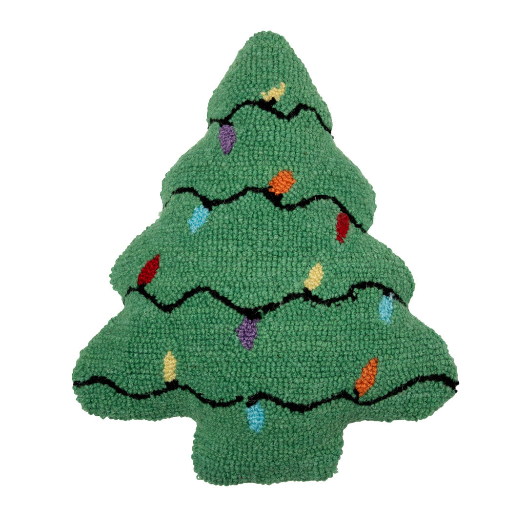 Christmas Tree Shaped Hooked pillow C&F Home
