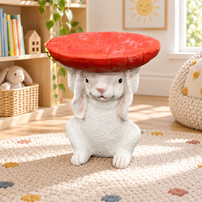 Bunny Side Table with Carrot Tray