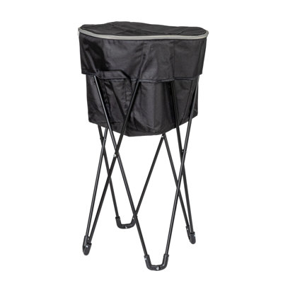 Thermal Standing Cooler with Travel Bag, Heavy-Duty Polyester, Powder Coated Steel Legs, Leak-Resistant PE Liner, Zippered Lid and Quick Access Top, Foldable